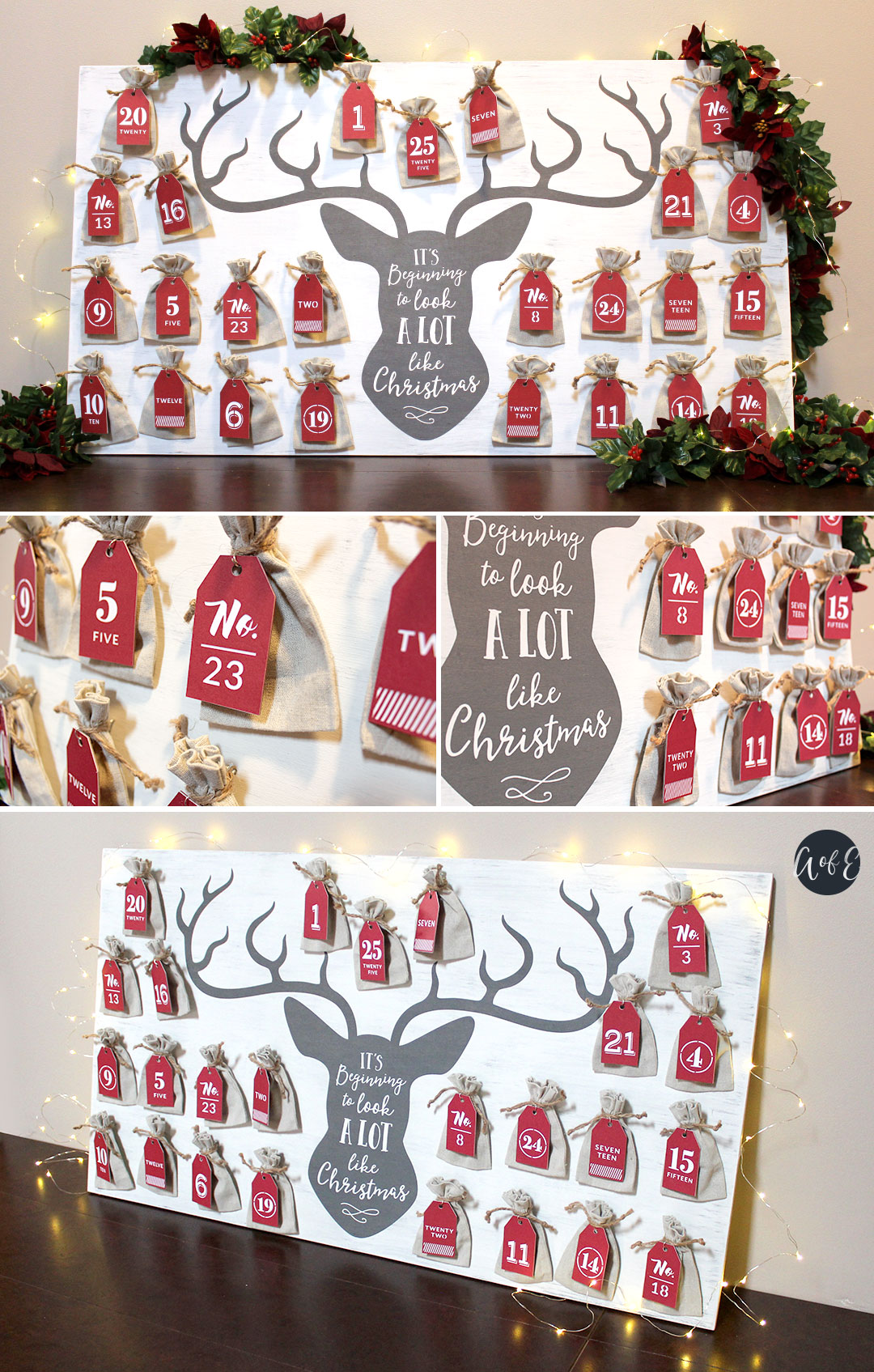 DIY Farmhouse Inspired Deer Advent Calendar Abundance of Everything