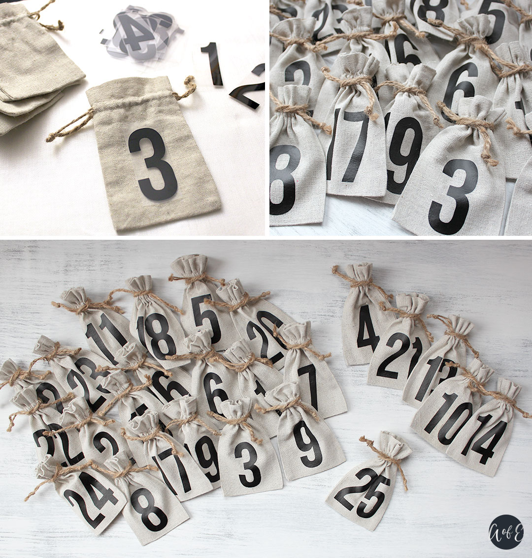 Step 6: Apply Numbers to Canvas Bags