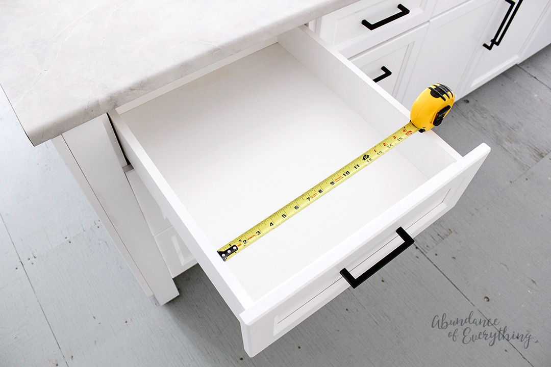 Measure the width of your drawer