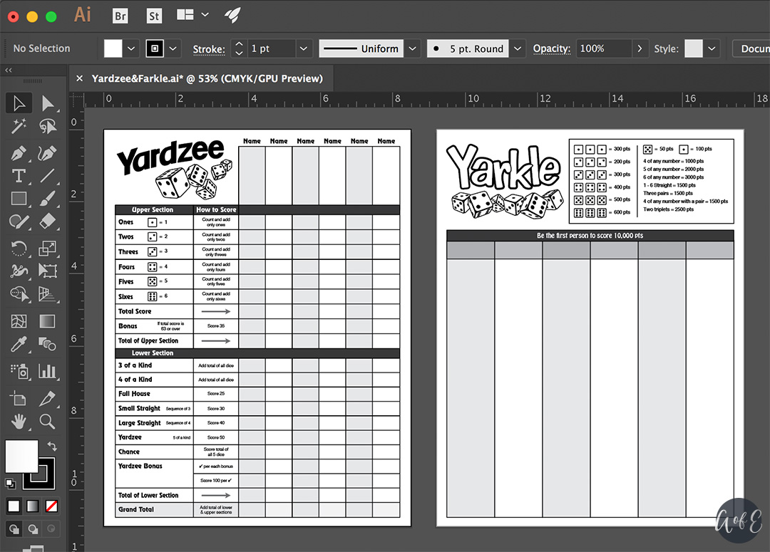 Create The Score Sheets