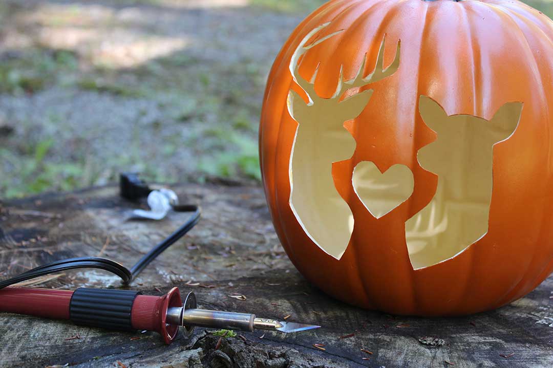 fully carved foam pumpkin