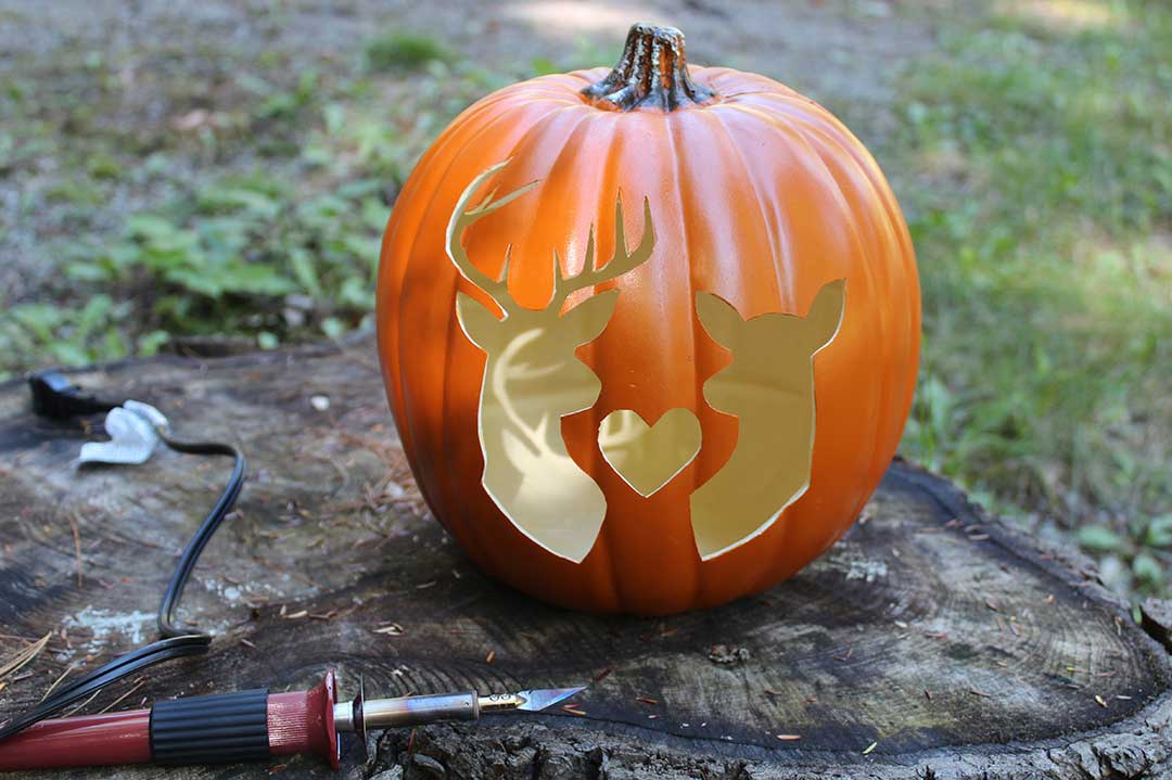 fully carved foam pumpkin