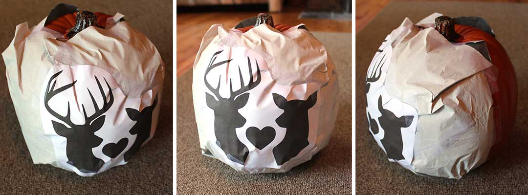 trace your design onto your foam pumpkin