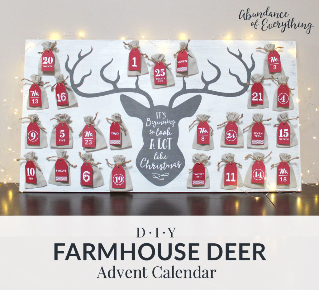 DIY Farmhouse Inspired Deer Advent Calendar Abundance of Everything