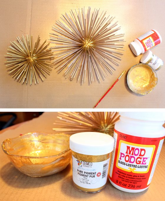 Paint your sea urchin with mod podge