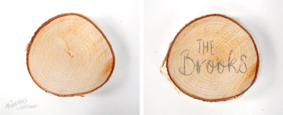 Create your own wood slice snowman ornament - Step-4 Draw custom message